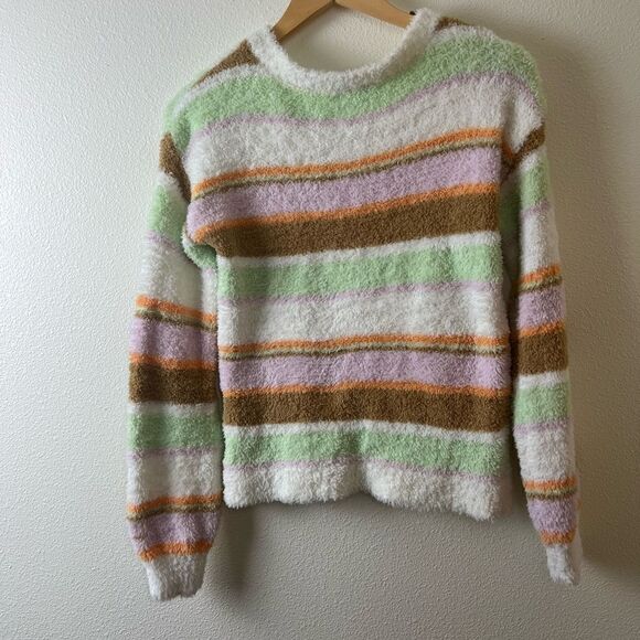 Art Class Fuzzy Striped Sweater Girl size 14/16 - Picture 3 of 5
